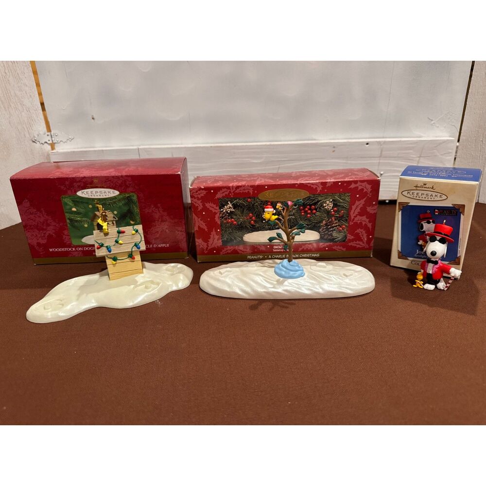 Lot of 3 Hallmark Keepsake Ornaments Snoopy Themed